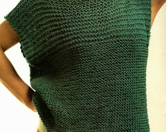 Schnell, einfach, ärmelloses Top T-Shirt Weste Strumpfband stricken DK 8-fädig Anfängerfreundlich