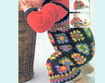 Crochet Grandma Square Baby Strampler Muster (PDF-Muster) Aus UK Terminologie