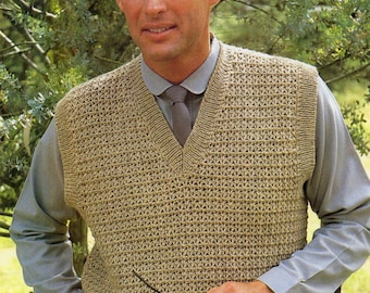 Gehäkelte Weste Männer DK Light Worsted 8 Ply PDF Anfänger Freundlich
