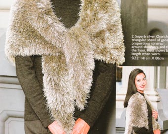 Brautschal Strickmuster (8 fädig) Faux Fur DK