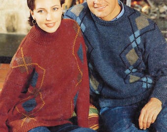 Rauten Pullover Pullover Pullover Rollkragen Rundhals Strickmuster Pdf