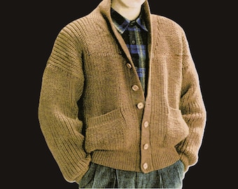 Schalkragen Strickjacke Fischers Rippstrick Marlon Brando Style PDF