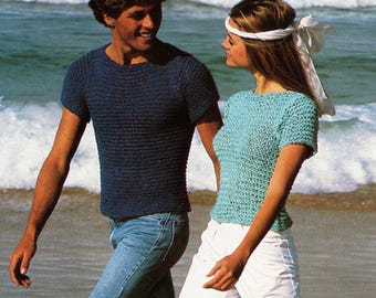 Strumpfband Strick Baumwolle T-Shirt Pullover Pullover Easy Unisex PDF Pattern