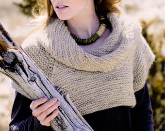 Crop Tee mit Cowl Strumpfband Strickmuster PDF