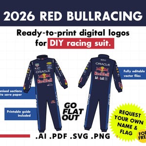 Digital Download - 2026 Red BullRacing Suit Sponsor Logos – DIY Vector Files