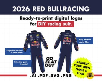 Digital Download - 2026 Red BullRacing Suit Sponsor Logos – DIY Vector Files