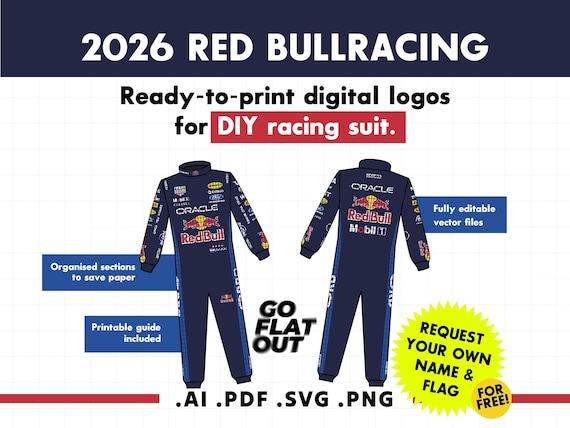 Digital Download - 2026 Red BullRacing Suit Sponsor Logos – DIY Vector Files