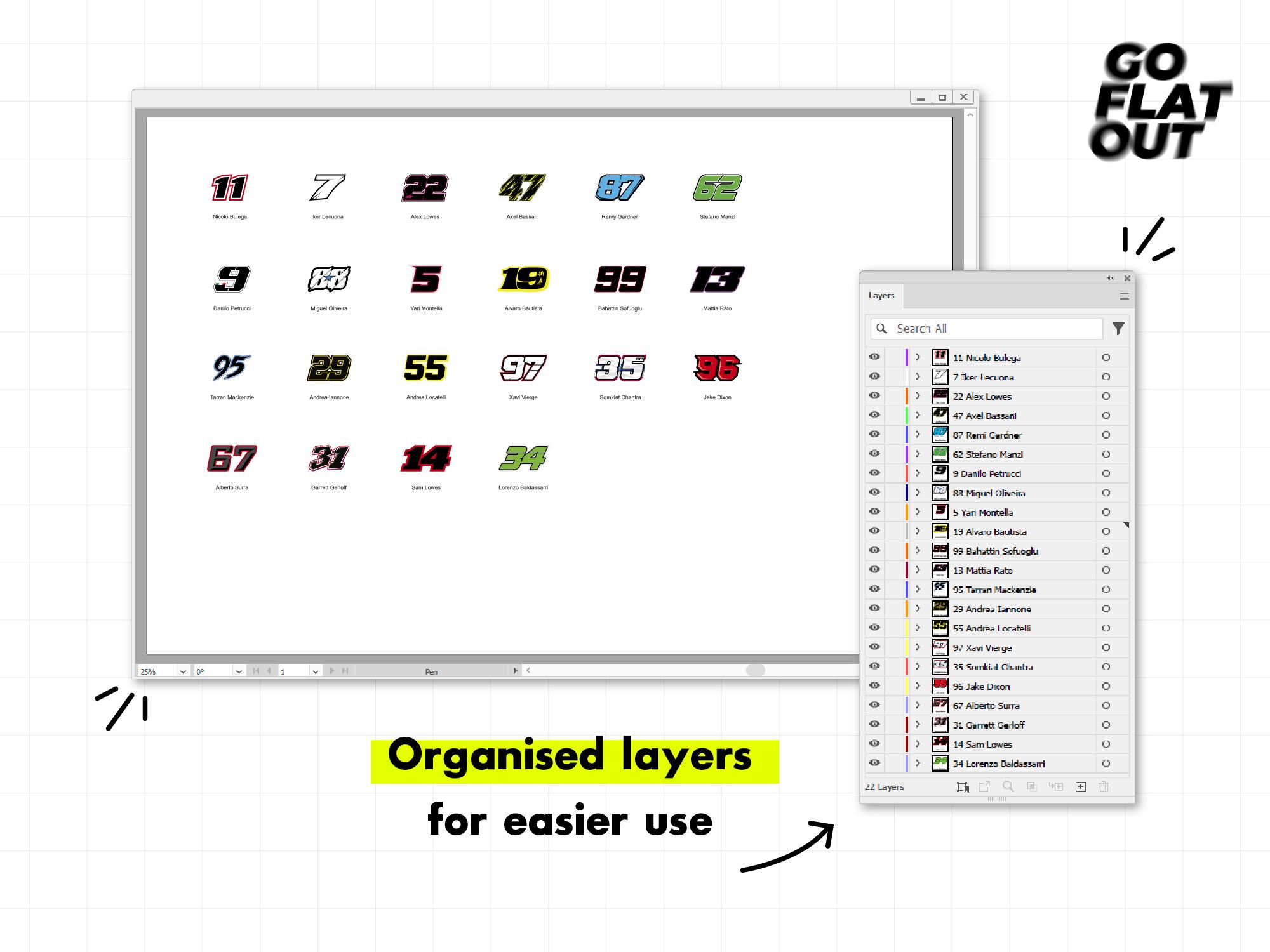 Next Home Rider Numbers 2026 WSBK Rider Number Vector Pack Instant Digital Download Bundle Ai ...