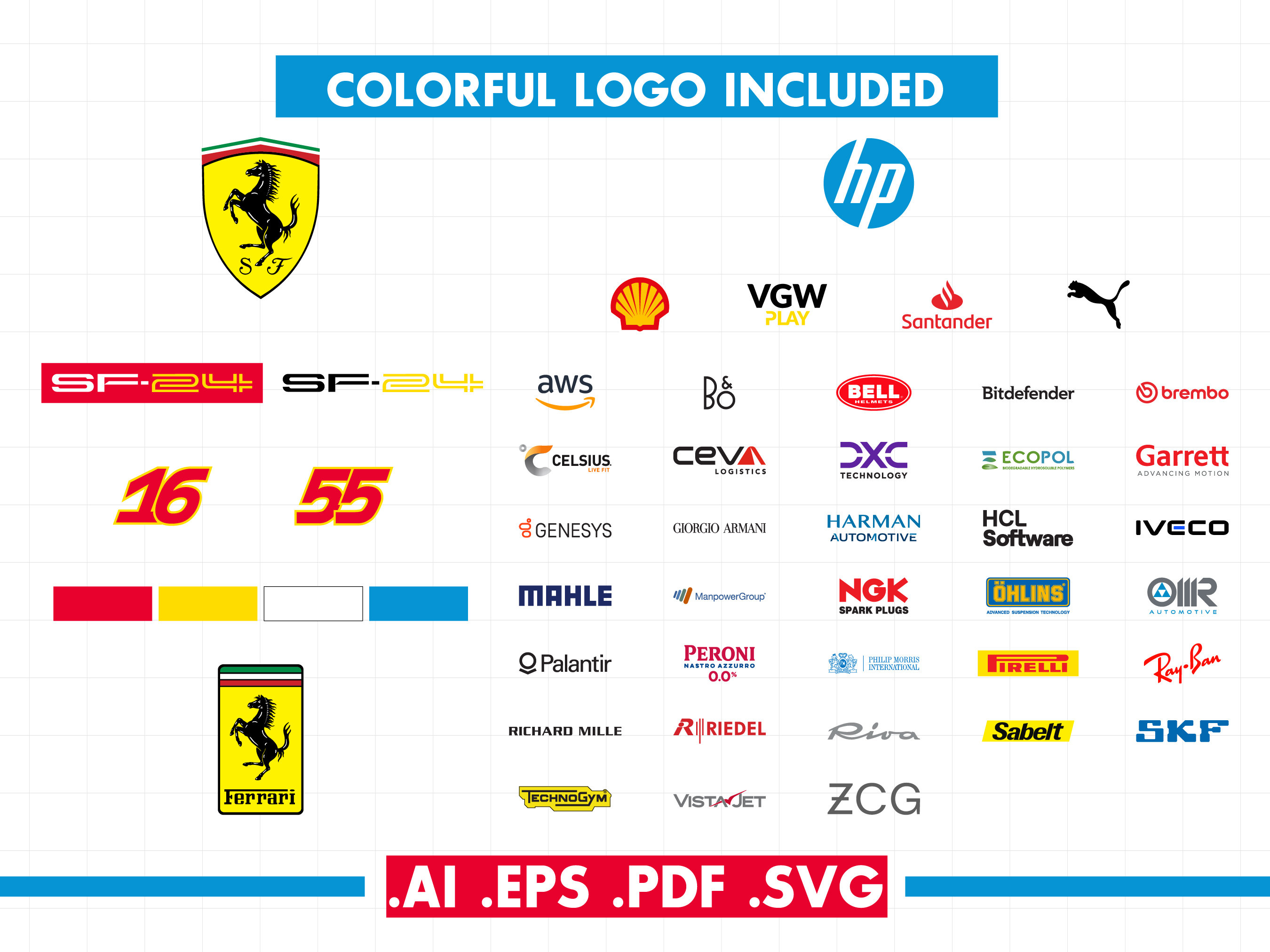2024 Scuderia Ferrari F1 Sponsor Logo Instant Digital Download Editable ...