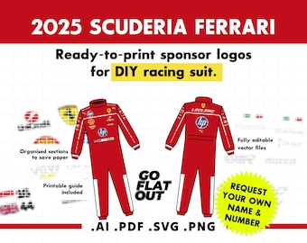 2025 フェラーリ F1 スポンサーロゴ - DIY レーシングスーツ (デジタル