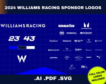 Logotipos de patrocinadores de Williams Racing F1 2024 - Archivos vectoriales (descarga digital)