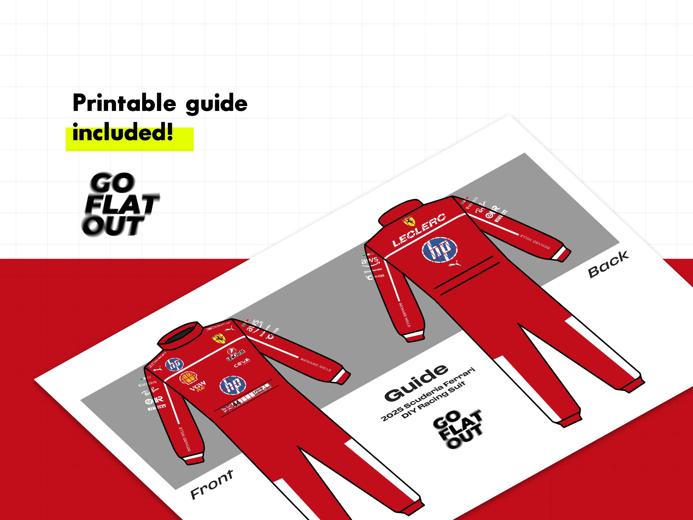 2025 フェラーリ F1 スポンサーロゴ - DIY レーシングスーツ (デジタル