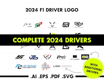 2024 F1 Fórmula 1 Driver Logo Instant Digital Download - Arquivos vetoriais editáveis - ai, eps, pdf, svg, Inclui Colapinto e Lawson