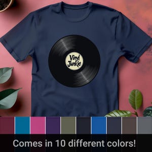 Vinyl Junkie Retro Music Tee, Stylish Graphic Design for Music Enthusiasts, Unique Gift for Vinyl Collectors, T-Shirt