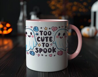 Taza fantasma kawaii: adorable taza de café de cerámica de Halloween