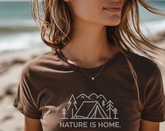 Minimalist Camping Tee: Eco-Friendly Nature T-Shirt