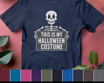 Funny Halloween Skeleton TShirt  This Is My Halloween Costume Graphic Tee Spooky Party Gift Idea