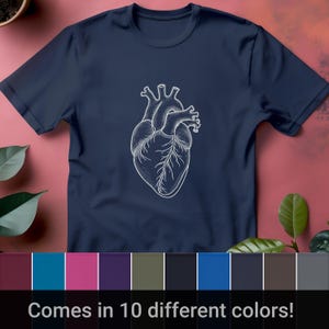Anatomical Heart Graphic Tee, Medical Anatomy Shirt, Heart Illustration T-Shirt, Unique Gift for Medical Enthusiasts