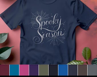 Spooky Season Halloween T-Shirt, Fun Autumn Graphic Tee, Spider Web Design, Perfect Gift for Fall Celebrations