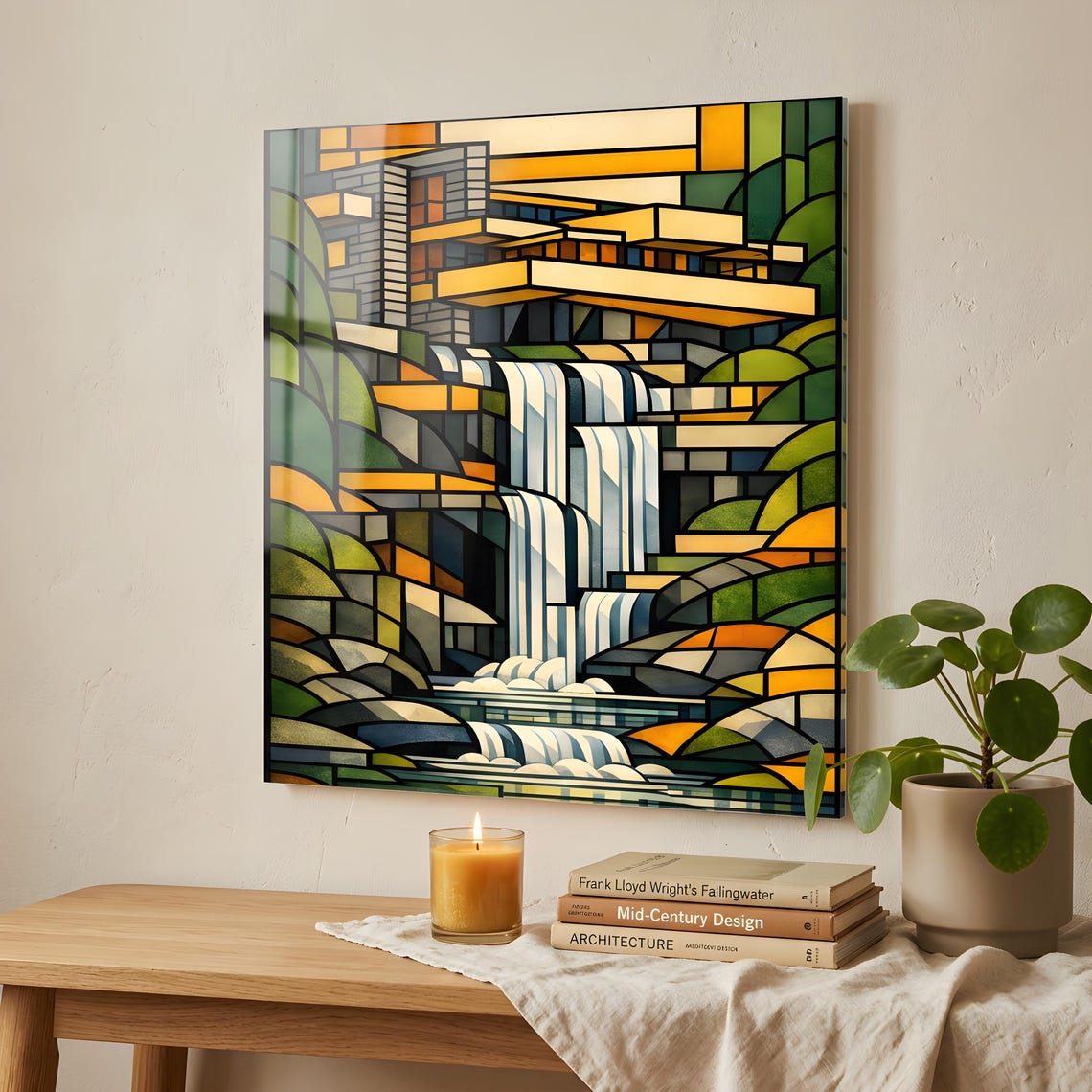 Fallingwater Acrylic Print: Frank Lloyd Wright Inspired Geometric ...