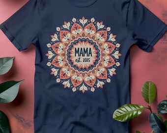Mandala Mama Shirt: Floral New Mom Gift, Cotton Tee - Etsy