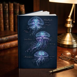 Hardcover Journal: Dark Academia Jellyfish: cadeau onderzoeker mariene biologie