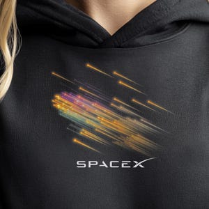 SpaceX Starship 7 Reentry Hoodie, Atmospheric Breakup Design, Space Exploration Apparel, Unique Gift for Space Enthusiasts