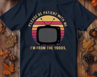 Vintage TV-tröja med grafisk design: Retro 90-tals humortröja