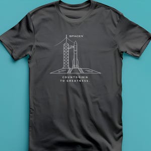 Countdown to Greatness SpaceX Rocket Launch T-Shirt, Space Exploration Graphic, Gift for Aspiring Astronauts, Cosmic Adventure Apparel