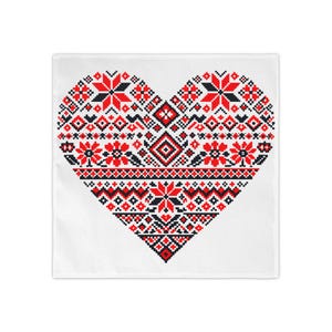 Set of 4 Ukrainian Roots Dinner Napkins: Carpathian Folk Art Table Decor, Housewarming Gift for Ukrainian American Family