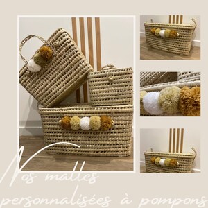 Malle de rangement / Coffre à jouets personnalisés à pompons image 2