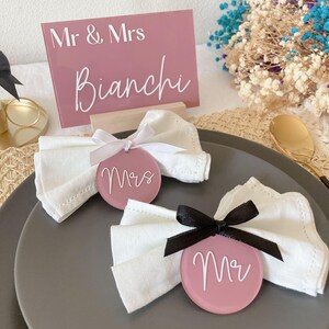 Cartello Mr & Mrs personalizzato matrimonio | Insegna tavolo sposi moderna o classica | Decorazione nozze elegante