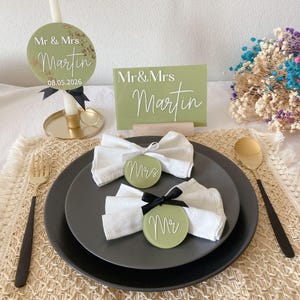 Cartel Mr & Mrs Personalizado | Decoración de mesa de boda moderna o clásica | Decoración elegante para boda