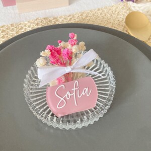 Cartão de Nome Acrílico para Casamento | Estilo Minimalista Personalizado | Identificador Moderno para Mesa de Convidados