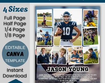 Football Program Template: Canva Tribute - Bundle Set 4 Sizes (Digital Download)