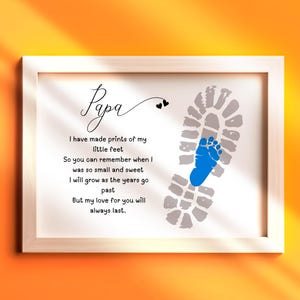Printable Papa Poem Footprint, Fathers Day Footprint, Birthday Footprint Gift, Papa Footprint Art, Baby Footprint Craft, DIY Craft, Papa Art