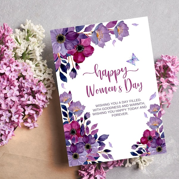 International Women's Day Greeting Card Celebrate Strong Women Card Feminist and Appreciation Day to Women Printable Card