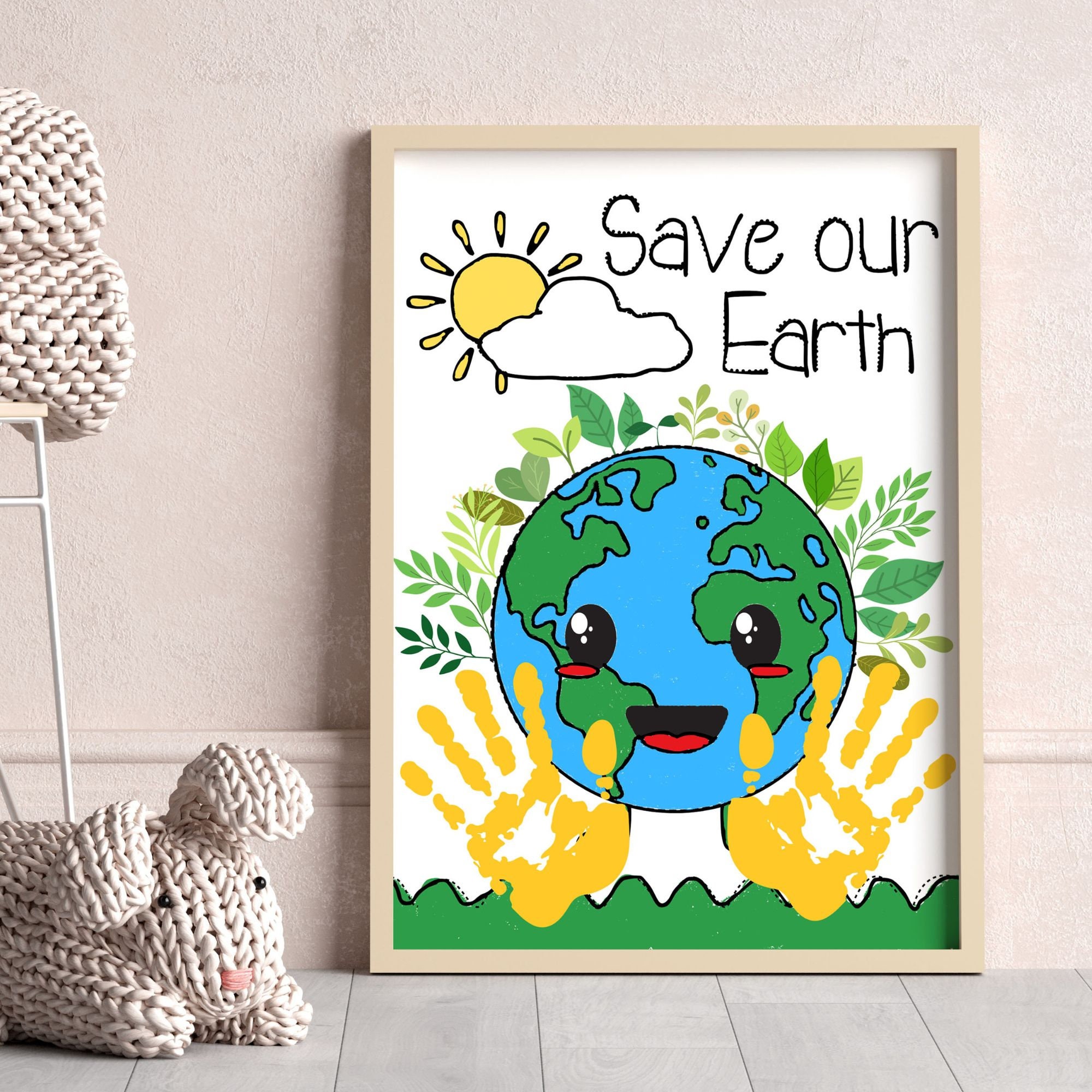 Earth Day Handprint Craft: Save the Planet Art (digital Download