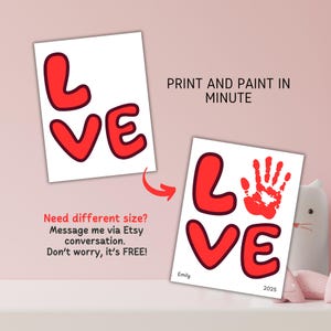 Printable Valentines Day Handprint Art, Valentines Love Craft ...