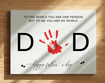 Father's Day Handprint, Dad Handprint Art, Father's Day Birthday Handprint Craft, Preschool Activity Craft, Digital Download Handprint Craft