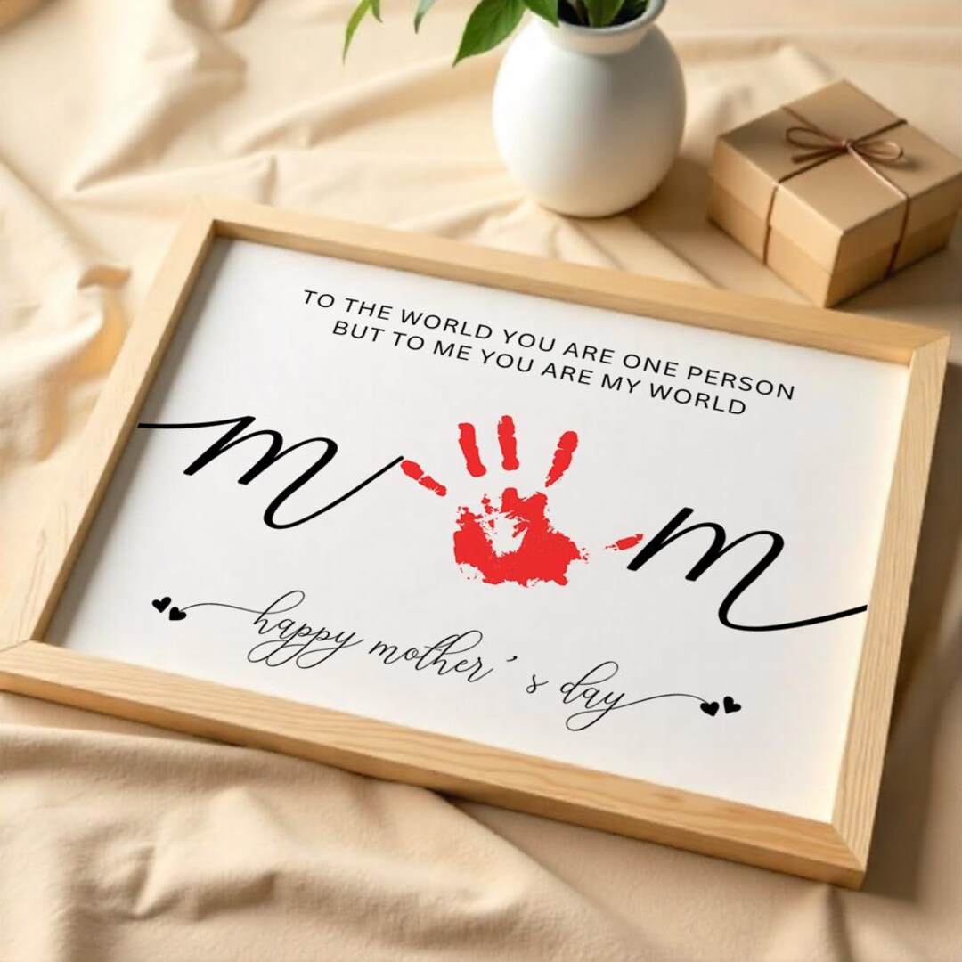 Printable Mom Handprint Art, Mother's Day Handprint, Mom Birthday ...