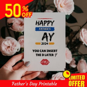 Carte de fête des pères coquine, cadeau de la part d'une femme Carte de fête des pères sale Carte de voeux adulte pour la fête des pères Carte de voeux sale cadeau pour lui