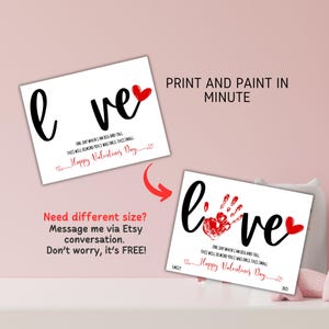 Printable Valentines Day Handprint Art, Valentines Love Craft ...
