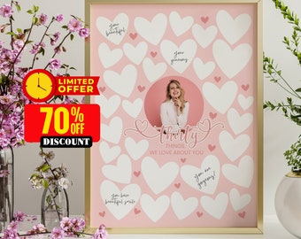 30th Birthday Gift, 30 Things We Love About You Photo Collage (Digital Download)