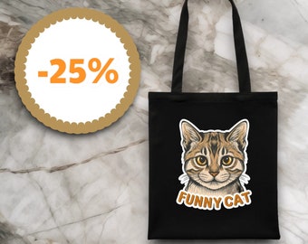 AI printed designs shopper bag with cat