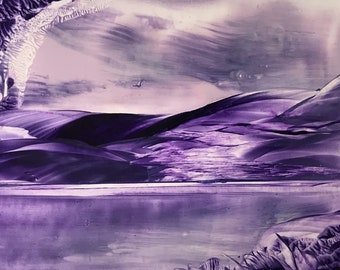 Purple, Encaustic, Seascape Painting.