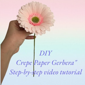 Gerbera realizzata in carta crespa – Video tutorial passo passo – Fiore fai da te – Regalo fatto a mano – Per principianti e avanzati