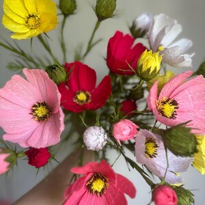 Paper Flowers Cosmos Bouquet – 3 Stems – Gift for Summer, Girlfriend, Birthday – Handmade Crepe Paper Flowers - SvitArtBlumenDeko