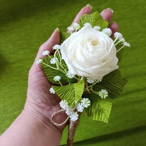Mini paper flower arrangement – Handmade rose – Gift idea – Boutonniere – Wedding – Decoration – Eternal flower – SvitArtBlumenDeko