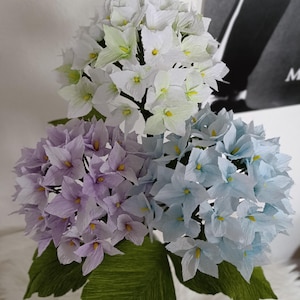 Paper hydrangea handmade – flower decoration made of crepe paper – long-lasting decorative flower – gift idea – Hydrangea paper flower unique, Mother&#39;s Day
